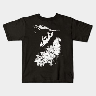 Cobra and Flowers - White Kids T-Shirt